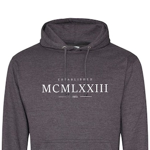 Etabliert 1973 Hoodie - Römische Ziffern Geburtstag Weicher Baumwolle Pullover Pullover - Weihnachtsgeschenk - Tee Top Geschenk für Opa, Dad - 882