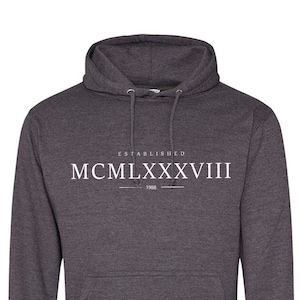 Gegründet 1988 Hoodie - Römische Ziffern Geburtstag weicher Baumwollpullover Pullover - Weihnachtsgeschenk - T-Shirt Top Geschenk für Vater, Sohn, Onkel - 897