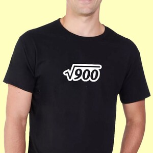 Camiseta de raiz quadrada de 30º aniversário - Algodão aconchegante - Número quadrado de 30 - Trinta, Trigésimo, Camiseta de presente de matemática - Homens, Mulheres, Unissex - 653