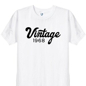 Camiseta de aniversário vintage de 1968, presente engraçado para comemoração de aniversário, camiseta feminina, mãe, avô, camiseta retrô para homens velhos, 55º, 54º, 53º, 587