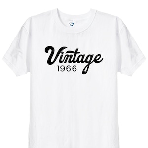 Camiseta de aniversário vintage de 1966, presente engraçado para comemoração de aniversário, camiseta feminina, mãe, avô, camiseta retrô para homens velhos, 55º, 57º, 56º, 589