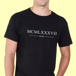 Nata nel 1987 t-shirt di compleanno in numeri romani, colore bianco o nero, 34 ° Bday 35th Tee Top Gifts Ideas TShirt, Uomo o Donna Unisex, 507