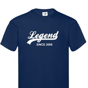 Camiseta Lenda desde 2009 – Aniversário de adolescente – Camiseta de algodão ou moletom com capuz – Presente de Natal legal – Presente para filho, namorado, sobrinho, 802