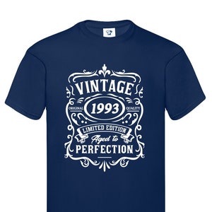 T-shirt d'anniversaire 1993 - haut d'anniversaire drôle de style vintage - année de la date de naissance - idées de t-shirt sympas pour mari, papa, maman, fête des pères, 719