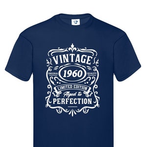 T-shirt d'anniversaire 1960 - haut vintage drôle de style anniversaire - année de la date de naissance - idées de t-shirt sympas pour grand-père, papa, maman, fête des pères, 686