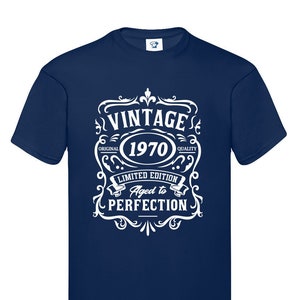 T-shirt d'anniversaire 1970 - Haut drôle de style Bday vintage - Année de date de naissance - Idées de t-shirt sympas pour grand-père, papa, maman, fête des pères, 696