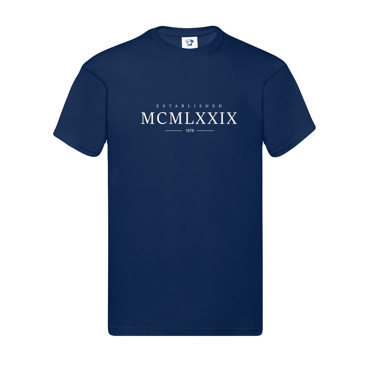 Established 1979 T Shirt - Roman Numerals Soft Cotton Tshirt or