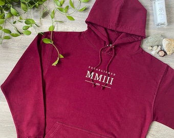 Established 2003 Hoodie - Roman Numerals 21st Birthday - Cotton Pullover Jumper - Christmas Gift - Tee Present for Son, Bro, Boyfriend - 912