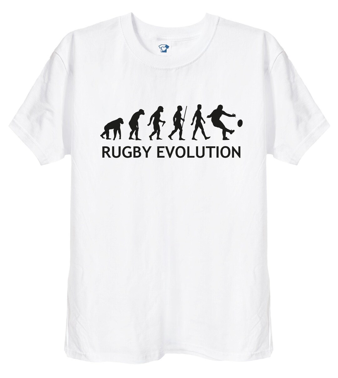 Rugby Evolution, Funny Mens T-shirt, England Rugby Union League, White ...