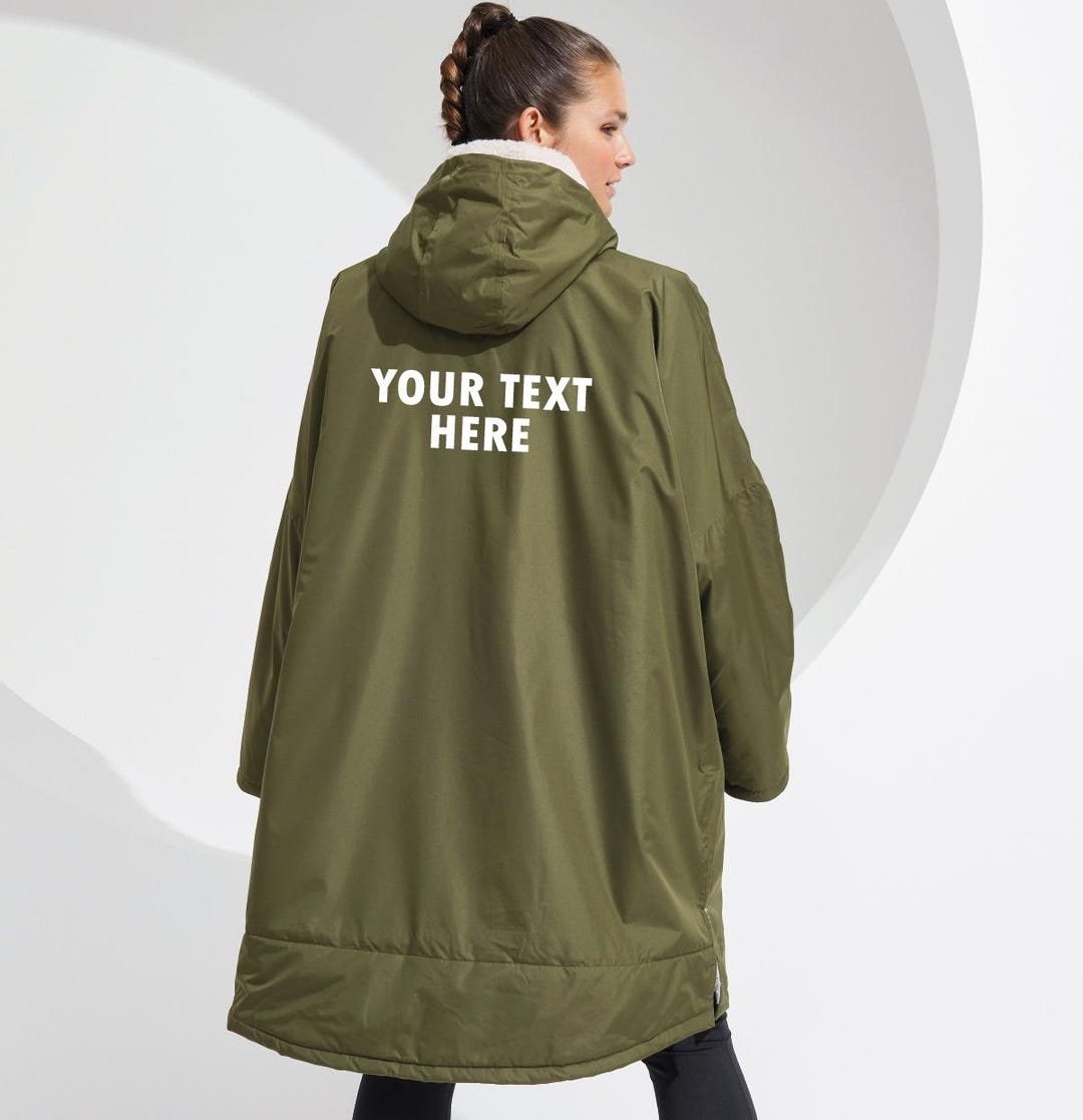 Personalised Waterproof Robe: Sherpa Fleece Lining. Warm, Durable ...