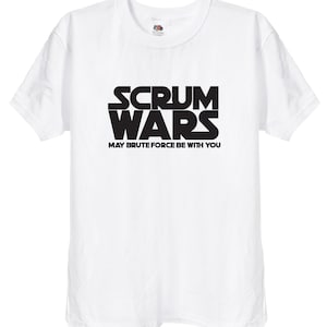 Scrum Rugby Funny Mens T-Shirt in Black or White, Rugby Union League Geek Sports Fan T Shirts, England Team, Brute Force, 107 image 2