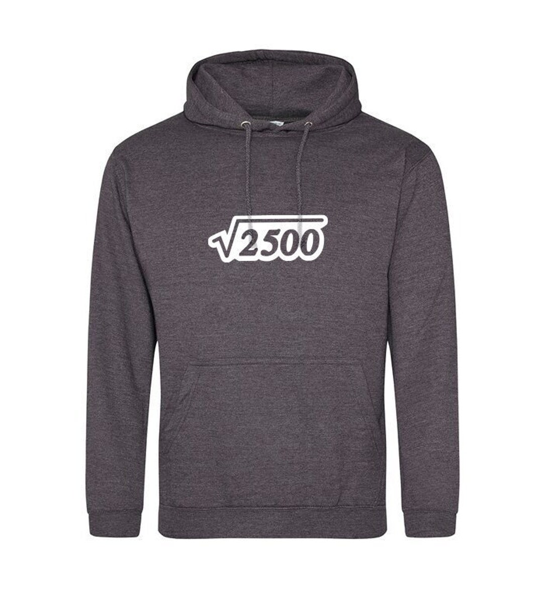 50th Birthday Square Root of 50 Hoodie Organic Cotton Unisex Jumper ...