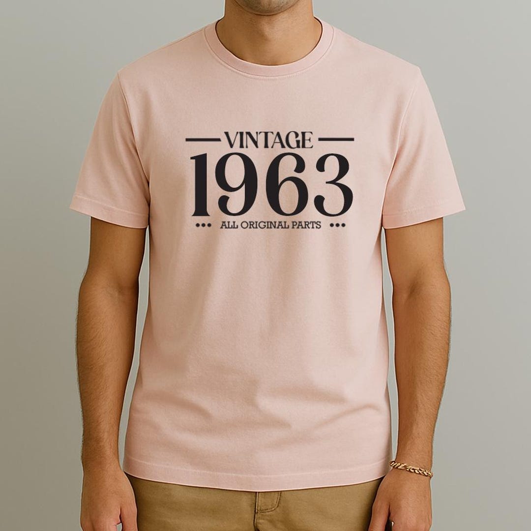 Vintage 1963 Cotton T-shirt: Funny Birthday T-shirt With