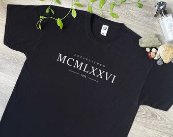 Opgericht 1976 T-shirt - 50e verjaardag Romeinse cijfers zacht katoenen T-shirt of hoodie - Vaderdag, kerstcadeau - vriend, vader, 885