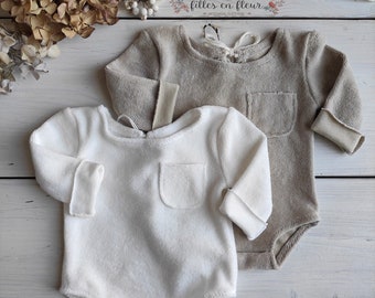 RTS Newborn photo prop, photo session props, Newborn white romper, Baby boy props, Newborn Neutral romper, Winter Romper props, Photo romper