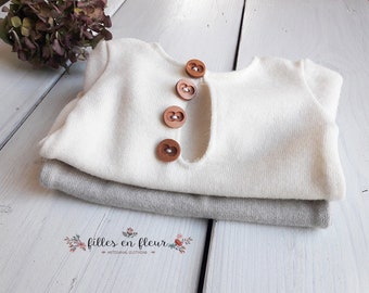 Newborn photo prop, photo session props, Newborn taupe romper, Baby boy props, Newborn knit romper, Winter Romper props, Neutral romper