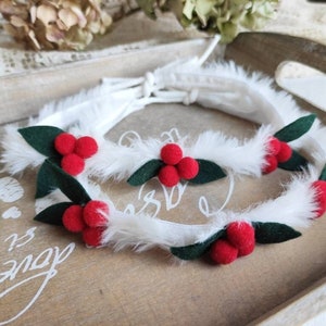 RTS Red balls Headband, Newborn fur Tieback,Christmas Headband, Photography Prop, Rustic tieback, Vintage style
