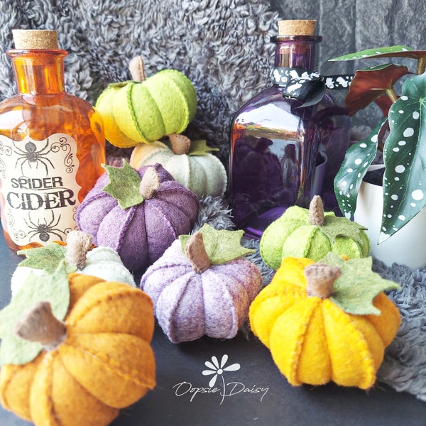 Autumn pumpkins, fall home décor, felt pumpkin decorations, hygge fall pumpkins