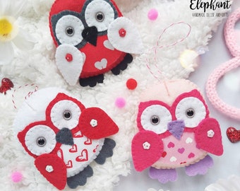Valentines owls, love owls, Valentine's Day gift, owl decoration, gifts for her, love birds.