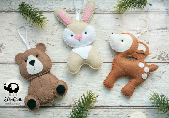 Felt woodland animals Forest animals woodland nursery decor