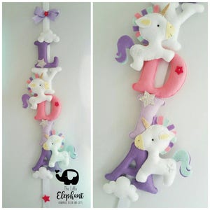 Unicorn nursery decor, Unicorn Name Garland, unicorn felt banner, unicorn decor, personalised banner, perfect gift for a girl. image 8