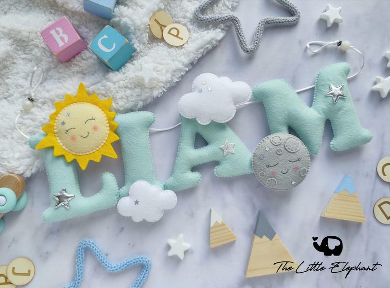 Sun and moon nursery name banner image 1