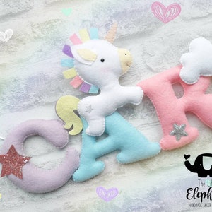 Unicorn nursery decor, Unicorn Name Garland, unicorn felt banner, unicorn decor, personalised banner, perfect gift for a girl. image 9