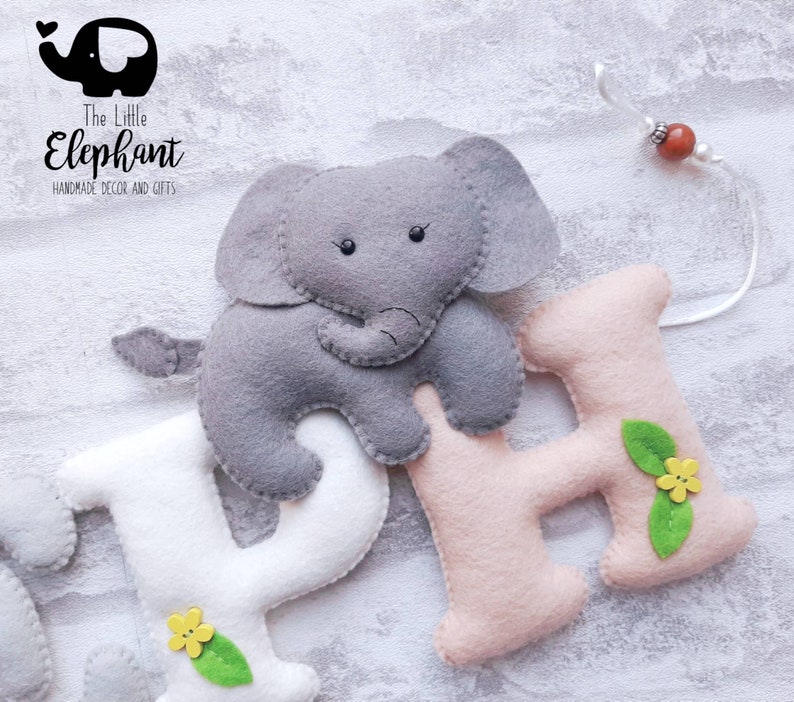 Personalised Elephant nursery banner elephant bunting Etsy