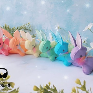 Rainbow Easter Bunnies, felt bunnies, Easter bunny decoration, Easter gift, coloured bunny, felt rabbits, easter decorations