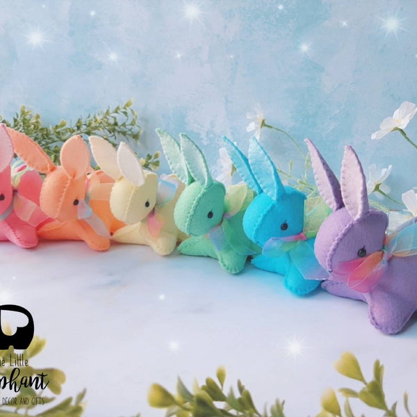 Rainbow Easter Bunnies, felt bunnies, Easter bunny decoration, Easter gift, coloured bunny, felt rabbits, easter decorations