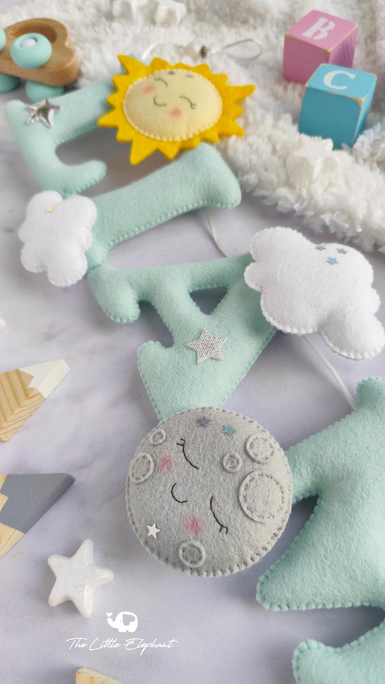 Sun and moon nursery name banner image 7