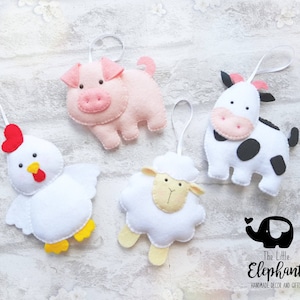Felt Farm Animal Decorations, farmyard animals, Nursery Mobile decorations