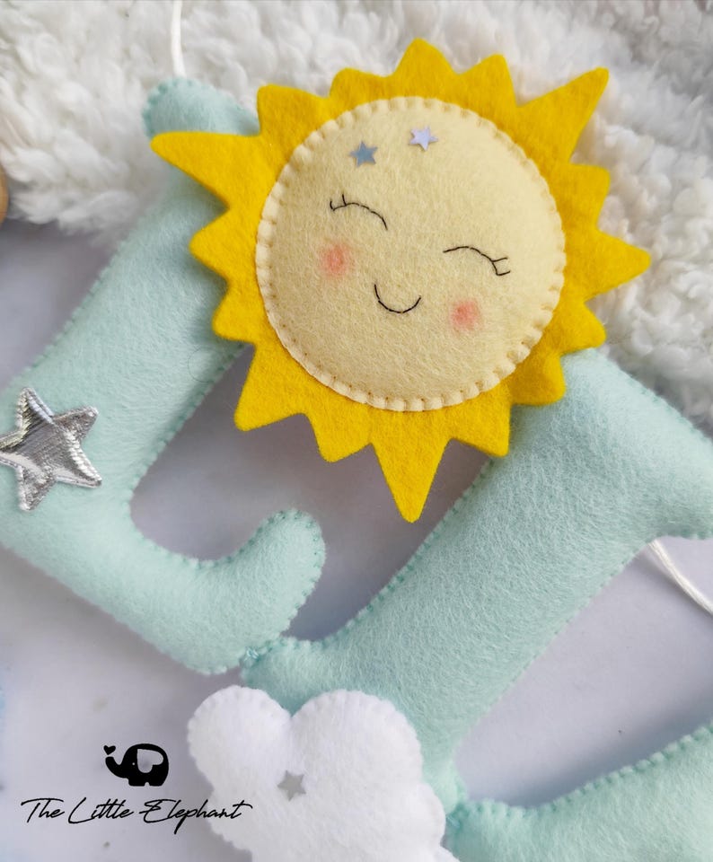 Sun and moon nursery name banner image 9