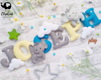 Personalised Elephant nursery banner, elephant bunting, elephant garland, elephant nursery decor