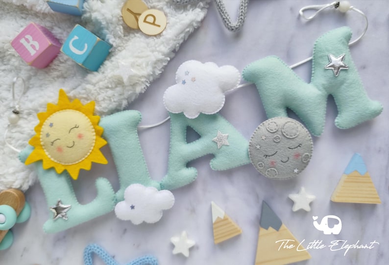 Sun and moon nursery name banner image 5