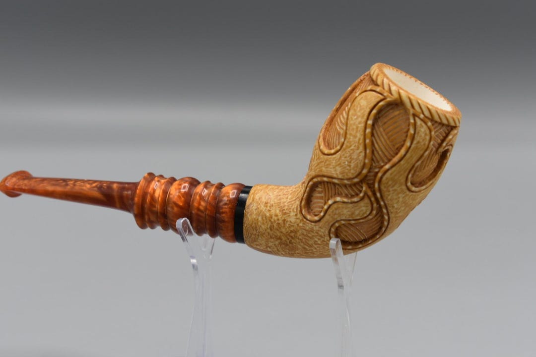 Angel Block Pipe Ornate Design Devil Anse Pipe,by Ege Block Meerschaum,handmade NEW W ...