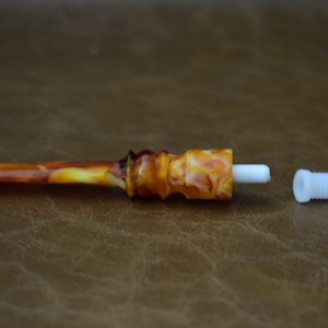 Replacement lucite stem for meerschaum pipes, new , unused with Delrin fittings 17 mm diameter , 85 mm long