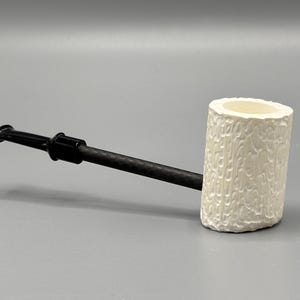 Rustic finish poker pipe,block meerschaum,handmade NEW w custom made case#1519
