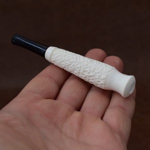 Rusticated  finish  cigarette holder,handmade  block meerschaum new fresh from Turkey