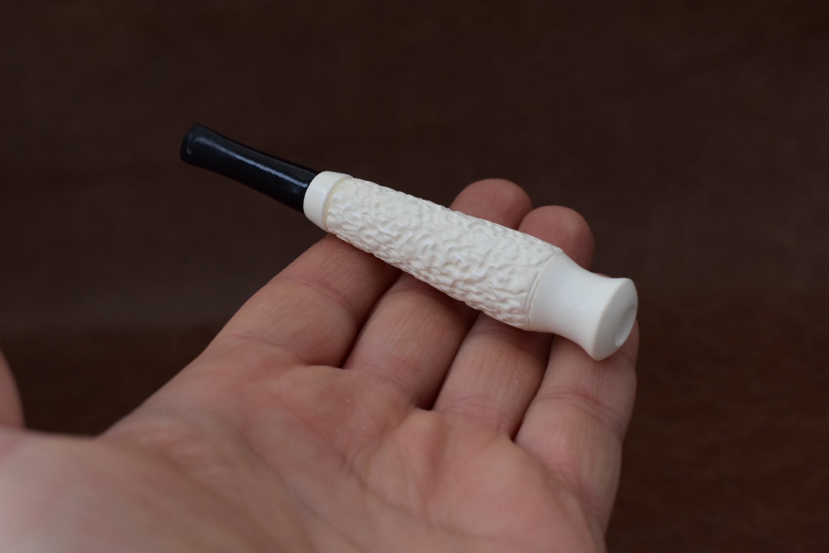 Rusticated  finish  cigarette holder,handmade  block meerschaum new fresh from Turkey
