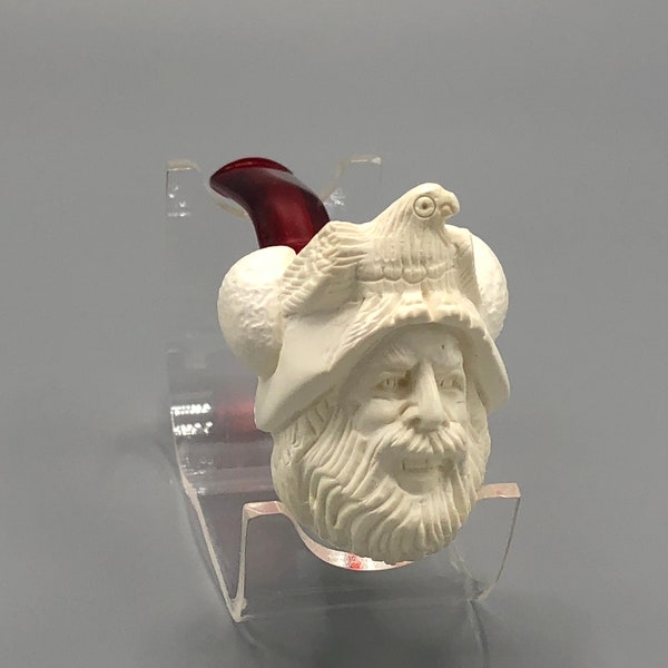 Viking  figure pipe for a few puffs  pipe-block meerschaum-handcarved-new taster pipe