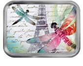Dragonflies Design Lidded Silver 2oz Tin Tobacco Storage Pill Box Fishing Tack