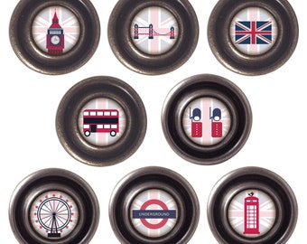 London Paris New York Ceramic Door Knobs