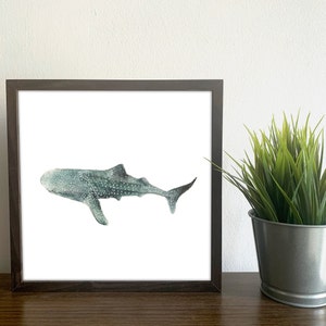 Whale Shark Print, Shark Wall Art, Blue Home Decor, Kids Room, Nursery Decor, Shark Print