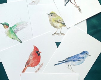 Watercolor Bird Postcard Set – Hand-Signed A6 Prints, Set of 10
