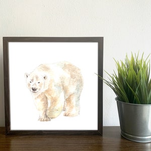 Polar Bear nursery wall art, baby shower gift,  zoo animal nursery prints, cute animal wall art for home