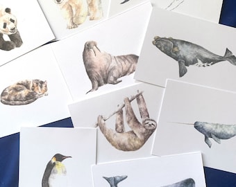 Ensemble de cartes postales d’animaux, cartes postales d’art animalier, cartes postales animalières, ensemble de cartes postales mignonnes, ensemble de cartes postales d’animaux