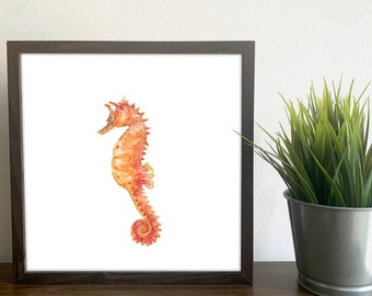 Seahorse Wall Decor, Seahorse Painting, Seahorse Print, Watercolor Seahorse, Nautical Wall Art. Coastal Wall Decor, Beach Art Print