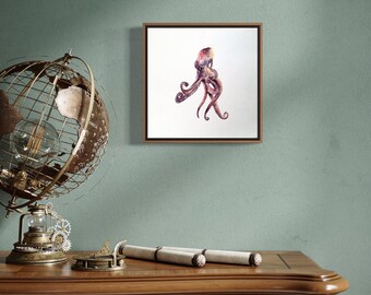 Octopus watercolor print - Ocean decor - Sealife Art for home