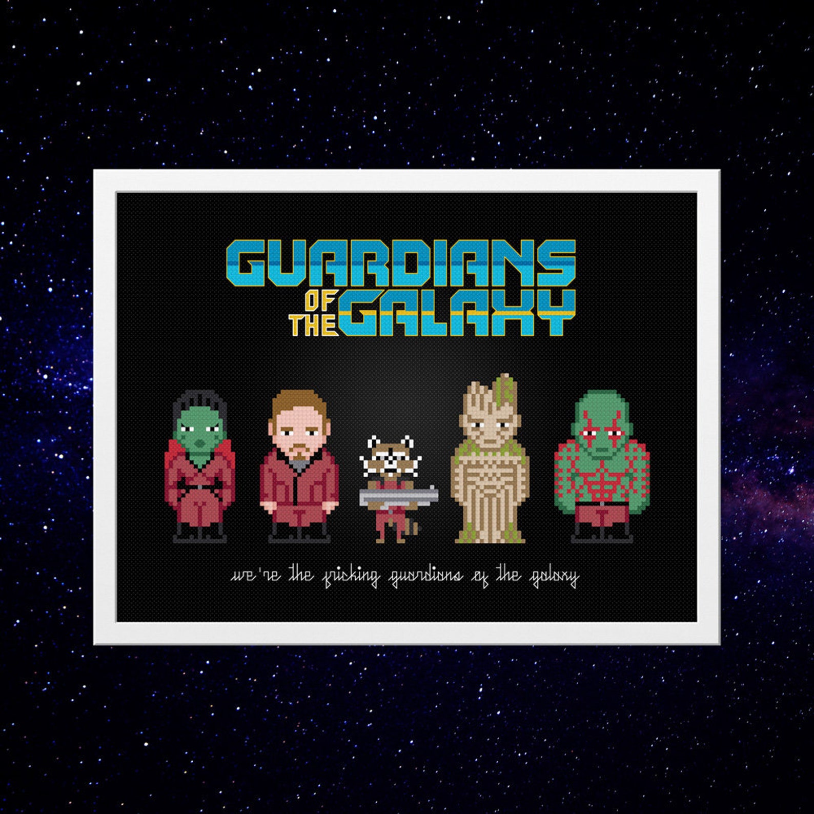 Guardians of the Galaxy Cross Stitch PDF Pattern Geek Cross | Etsy